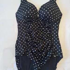 SPANX Black One-Piece with White Dots